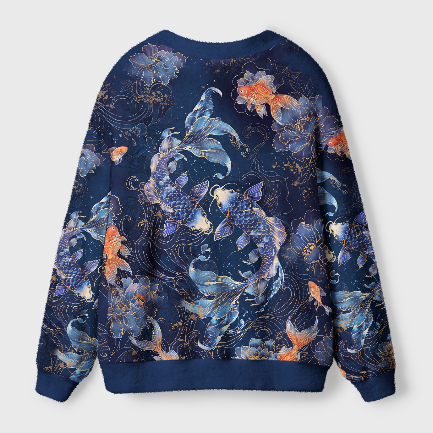 Tokyo-Tiger Blossoms Of The Koi Ugly Cardigan Sweater