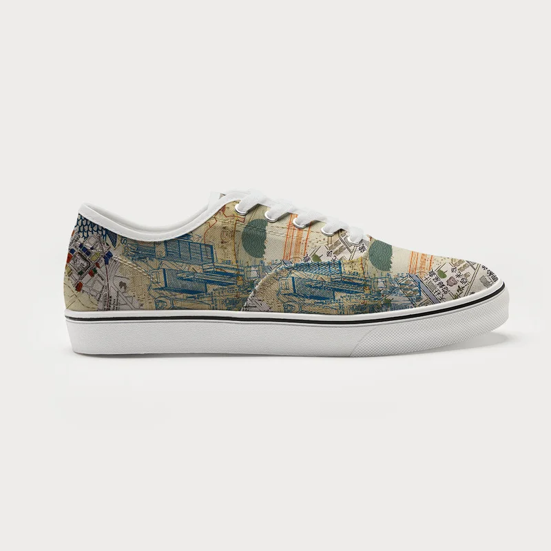 Tokyo-Tiger Old Tokyo Maps Canvas Shoes