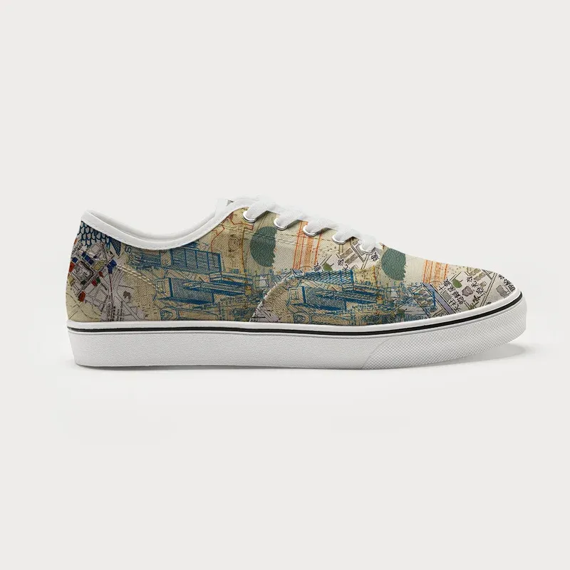 Tokyo-Tiger Old Tokyo Maps Canvas Shoes