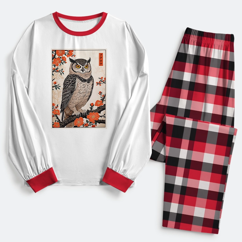 Tokyo-Tiger Vintage Japanese Owl Family Pajama Sets