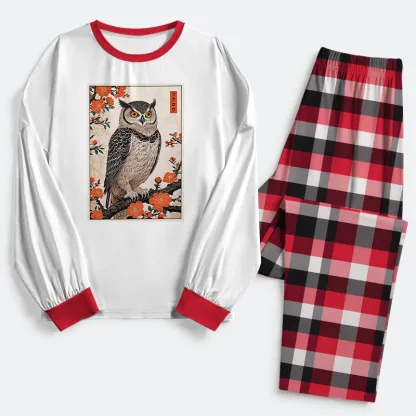 Tokyo-Tiger Vintage Japanese Owl Family Pajama Sets