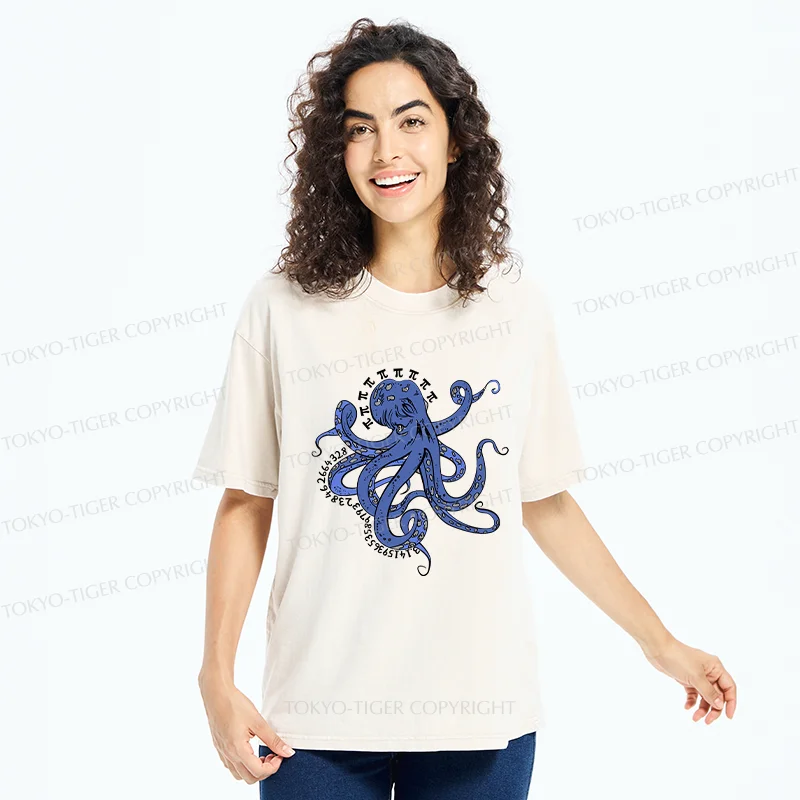 Tokyo-Tiger Pi Octopus Washed T-Shirt