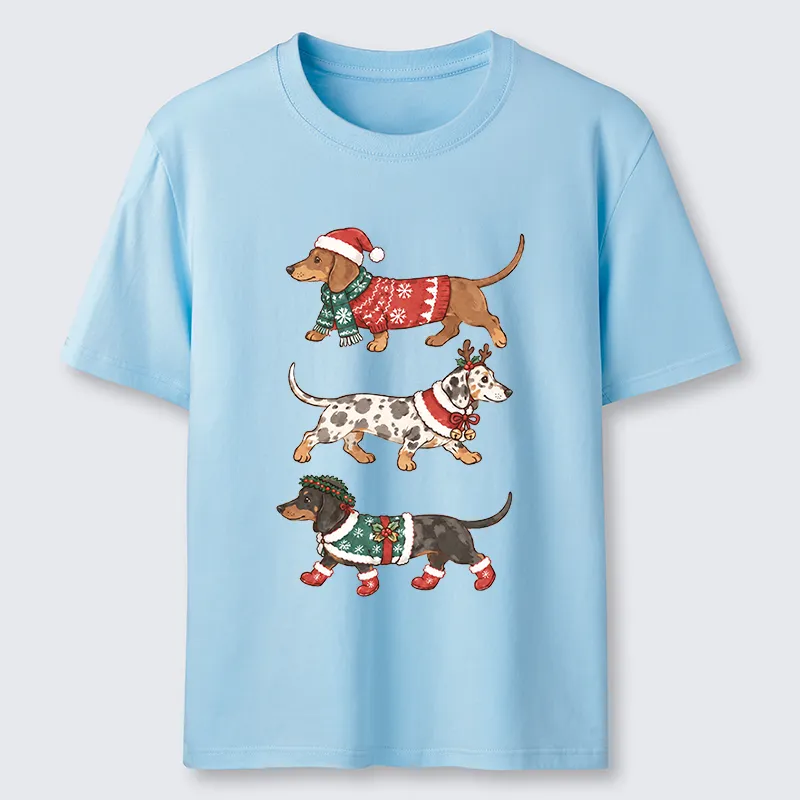 Tokyo-Tiger Christmas Dachshund Trio Classic T-Shirt