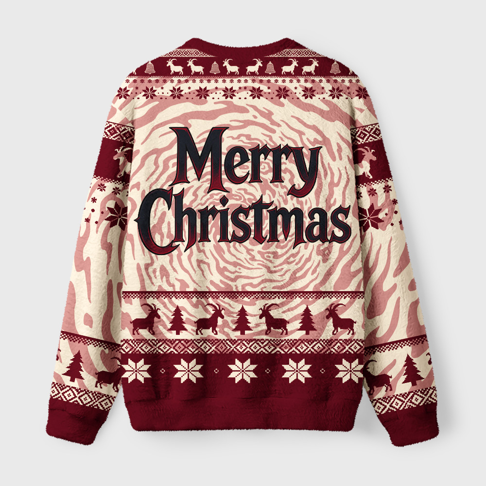 Tokyo-Tiger Krampus Tomfoolery Fuzzy Christmas Ugly Sweatshirt