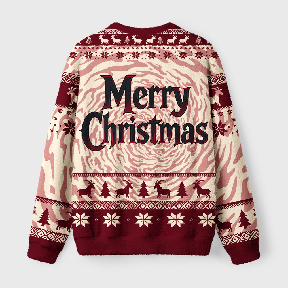 Tokyo-Tiger Krampus Tomfoolery Fuzzy Christmas Ugly Sweatshirt