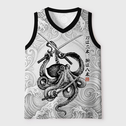 Tokyo-Tiger Samurai Octopus Warrior Mesh Tank Top