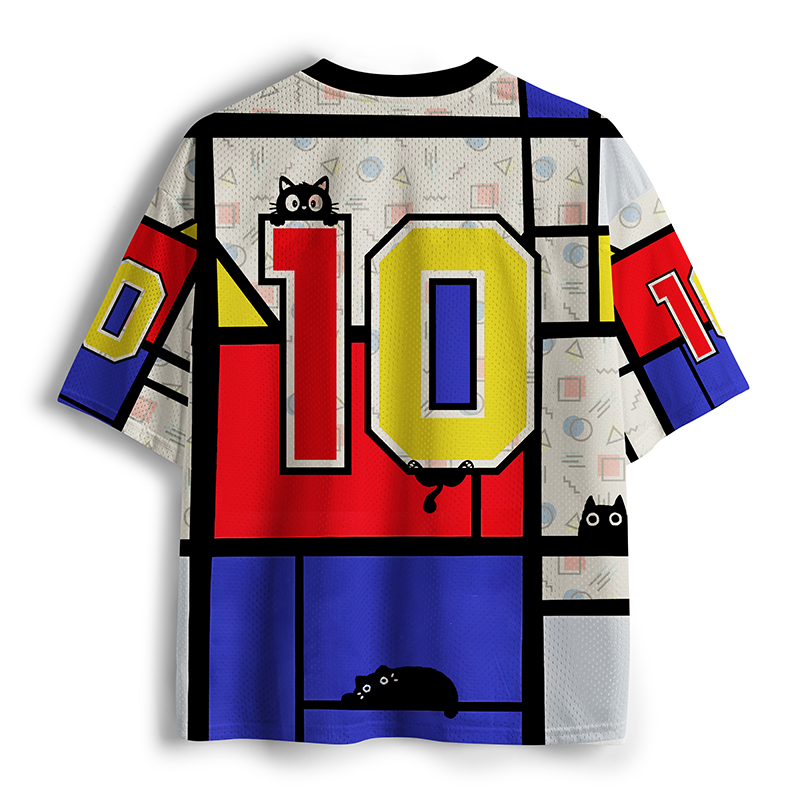 Tokyo-Tiger Abstract Art Cat Mesh Jersey