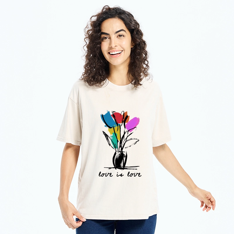 Tokyo-Tiger Pride Tulip Love Is Love Washed T-Shirt