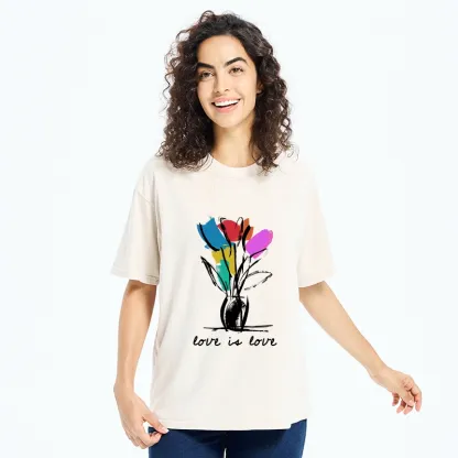 Tokyo-Tiger Pride Tulip Love Is Love Washed T-Shirt