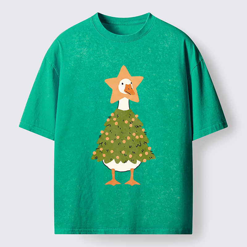 Tokyo‑Tiger Christmas Duck Vibe Washed T-Shirt