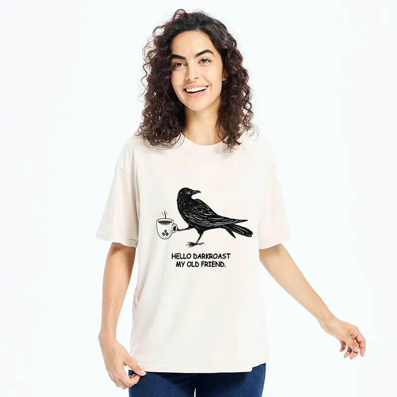 Tokyo-Tiger Raven Funny Washed T-Shirt