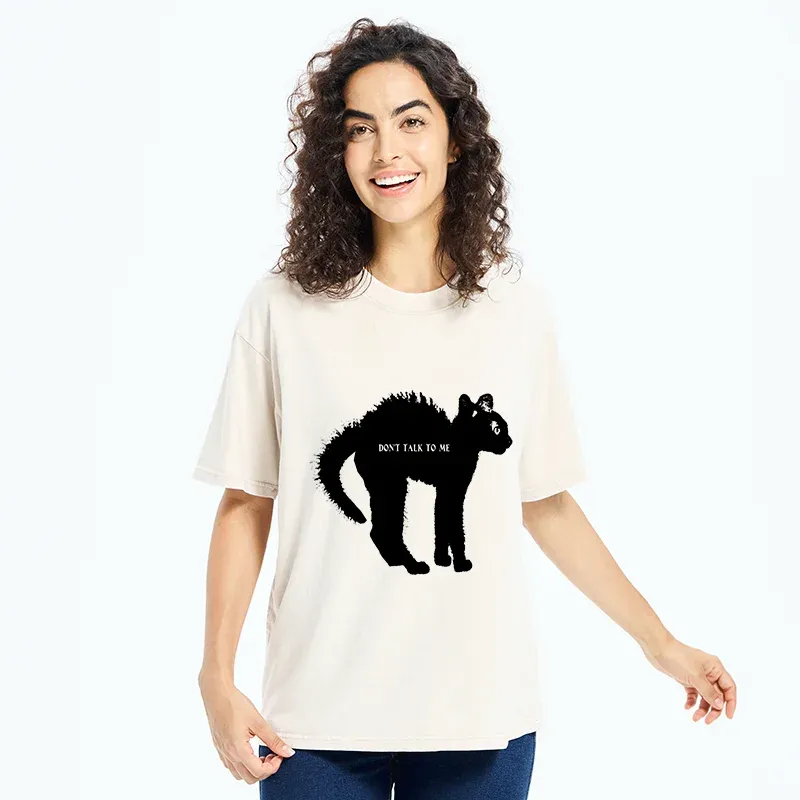Tokyo-Tiger Frightened Cat Washed T-Shirt