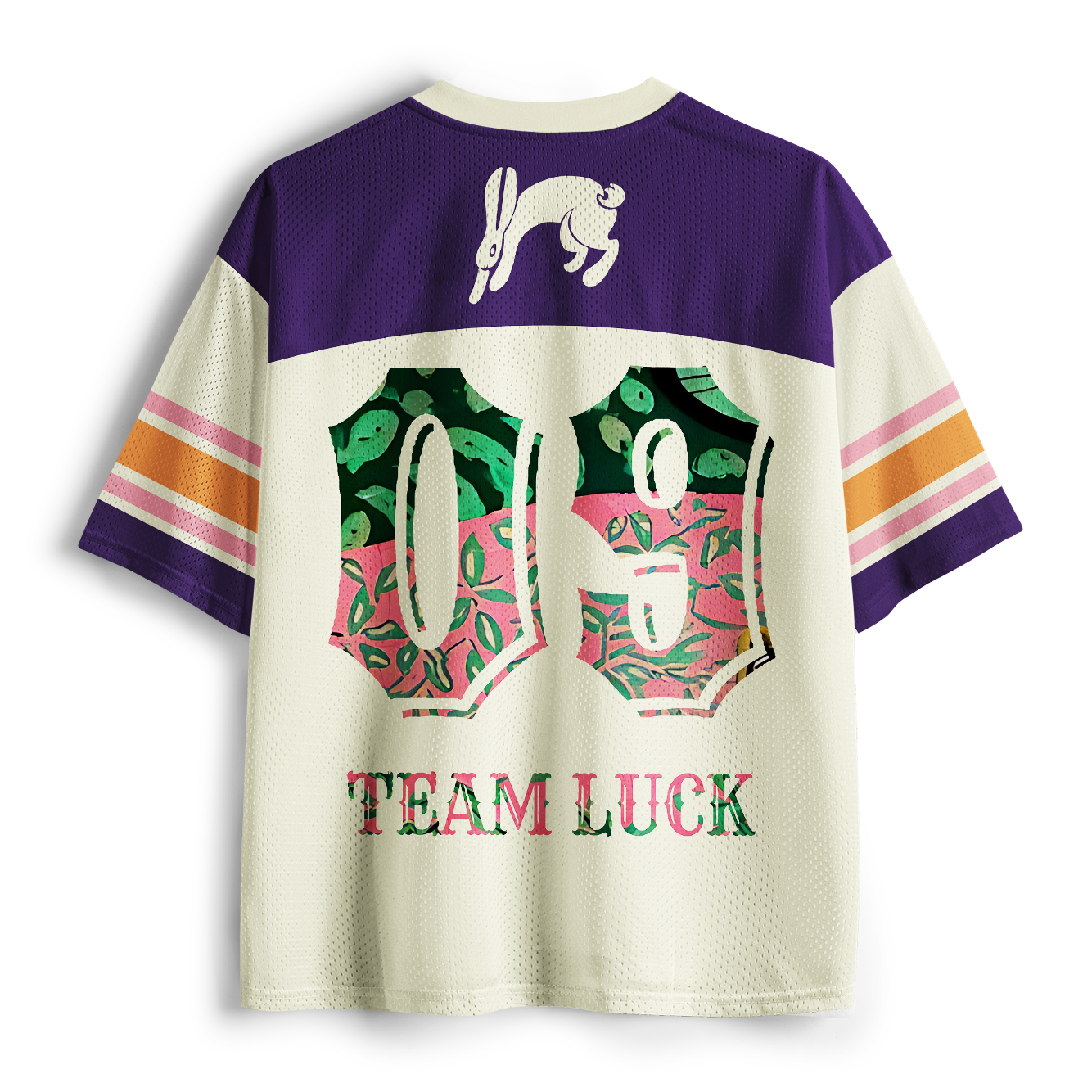 Tokyo-Tiger Team Luck Stacked Floral Rabbits Mesh Jersey