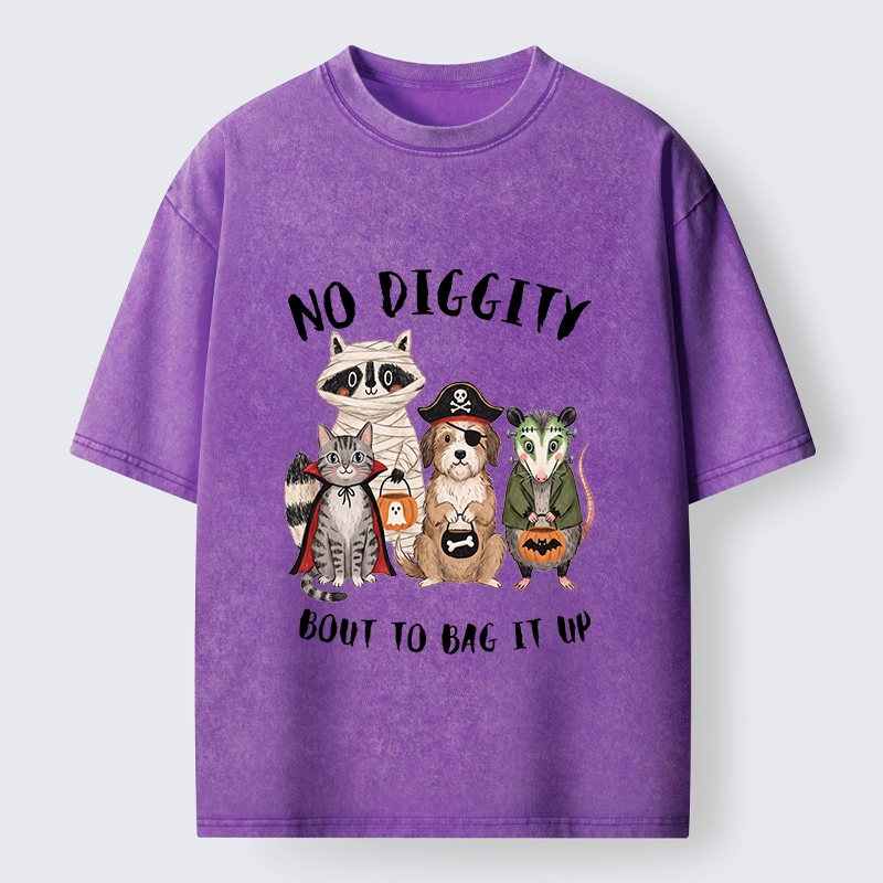 Tokyo‑Tiger Funny Halloween Crew Washed T‑Shirt
