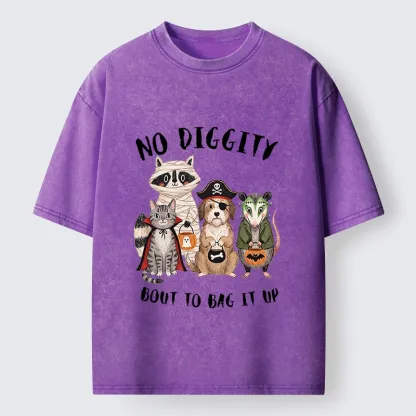 Tokyo‑Tiger Funny Halloween Crew Washed T‑Shirt
