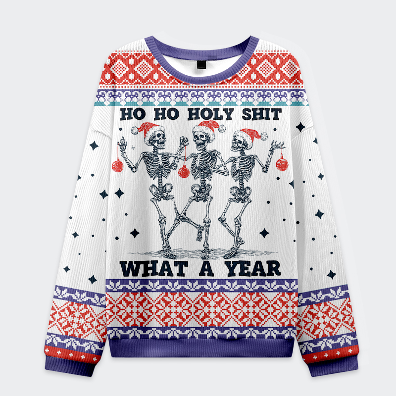 Tokyo-Tiger Merry Bone-Mas Christmas Ugly Sweatshirt