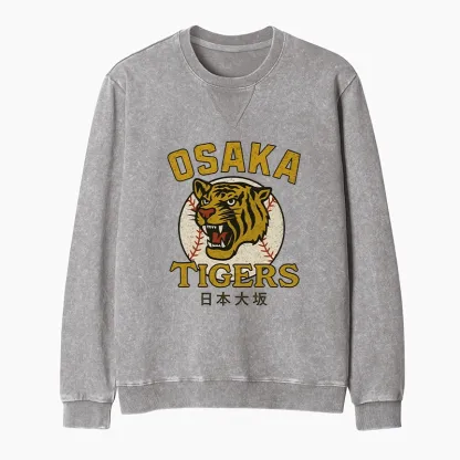 Tokyo-Tiger Funny Osaka Tigers Washed Terry Sweatshirt