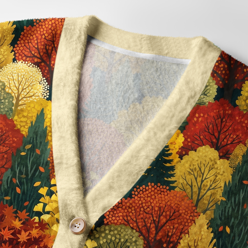 Tokyo-Tiger Guardians Of The Autumn Grove Ugly Cardigan Sweater
