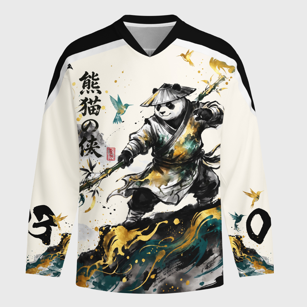 Tokyo-Tiger Mountain Panda Warrior Long-Sleeve Hockey Jersey