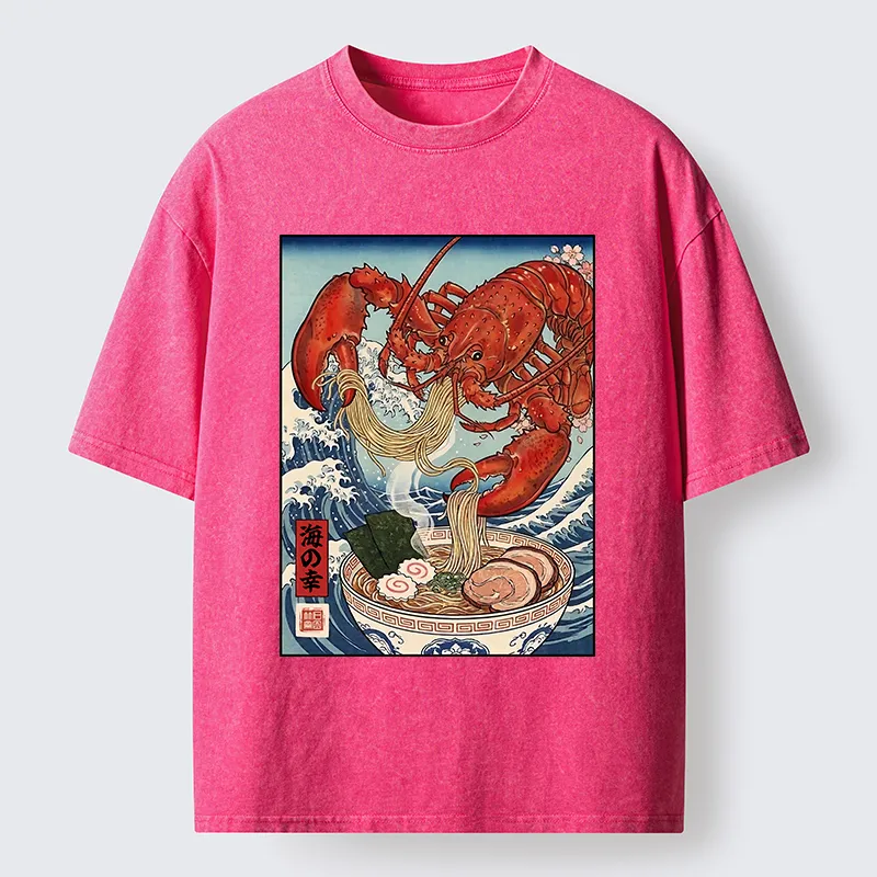 Tokyo-Tiger Lobster Ramen Wave Washed T-Shirt