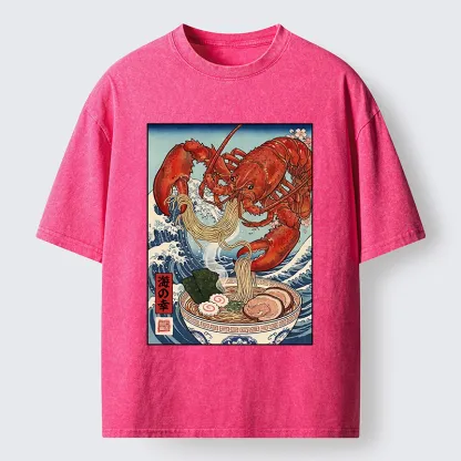 Tokyo-Tiger Lobster Ramen Wave Washed T-Shirt