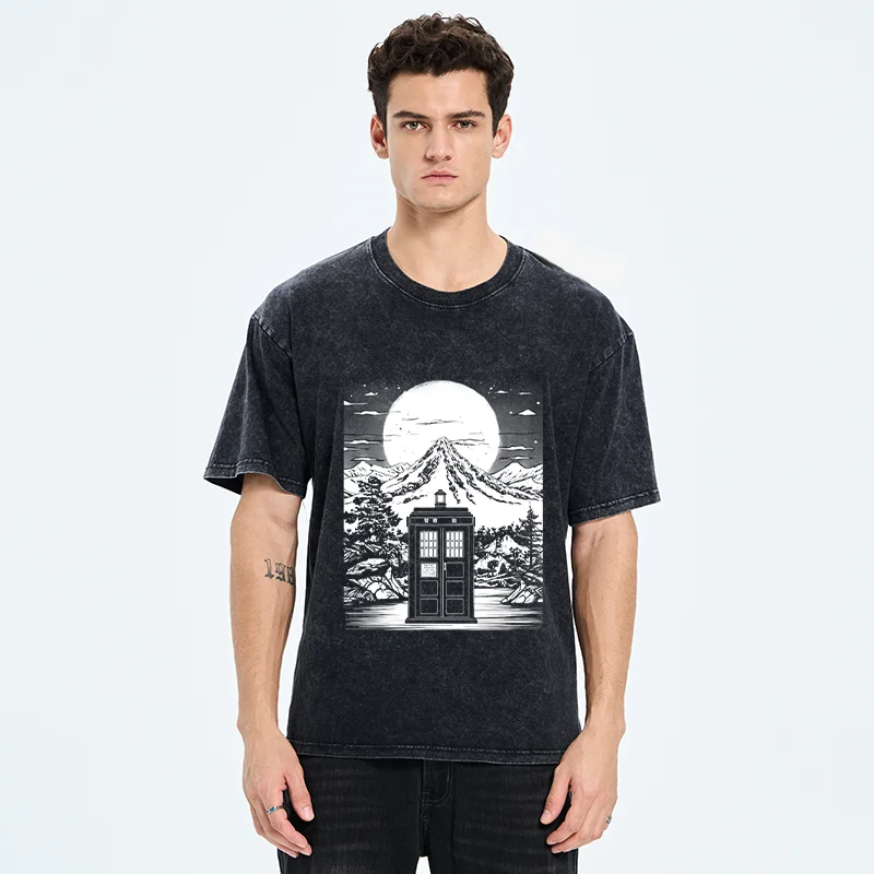 Tokyo-Tiger Japanese Mysterious Tardis Washed T-Shirt