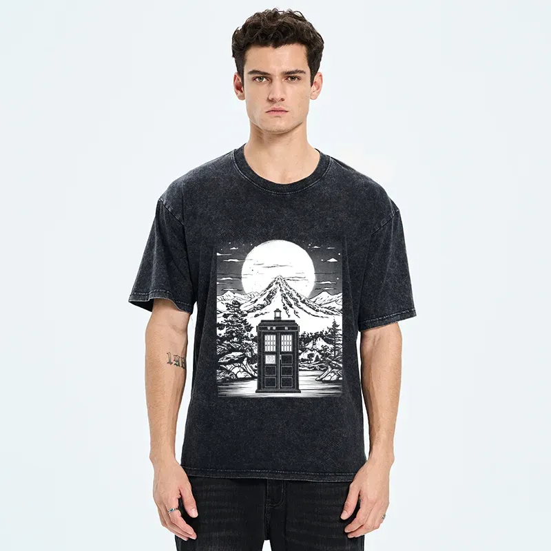 Tokyo-Tiger Japanese Mysterious Tardis Washed T-Shirt