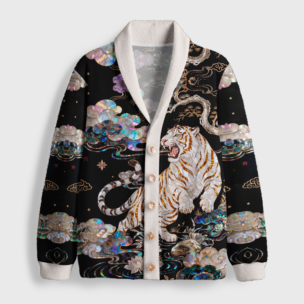 Tokyo-Tiger Celestial Tiger Rising Shawl Collar Cardigan