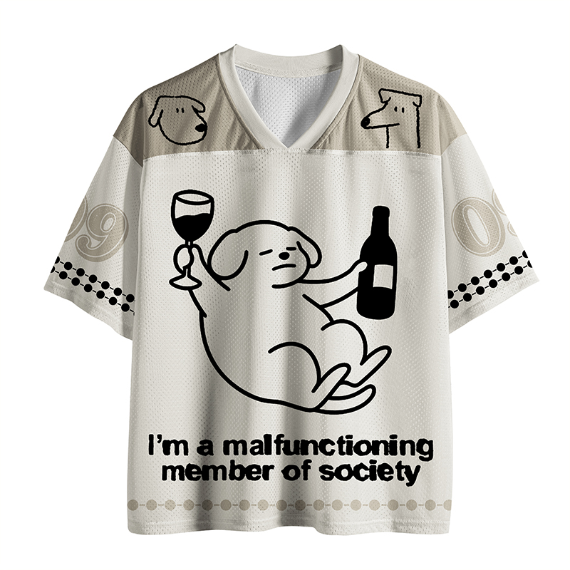 Tokyo-Tiger Silly Wine Dog Vibe Mesh Jersey