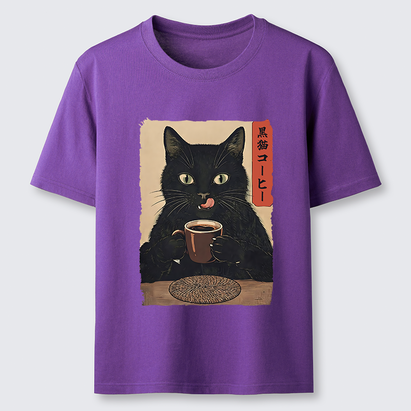 Tokyo-Tiger Vintage Black Cat Coffee Art Classic T-Shirt