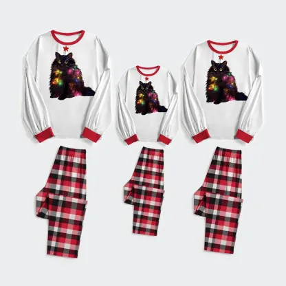 Tokyo-Tiger Christmas Lights Cat Family Pajama Sets