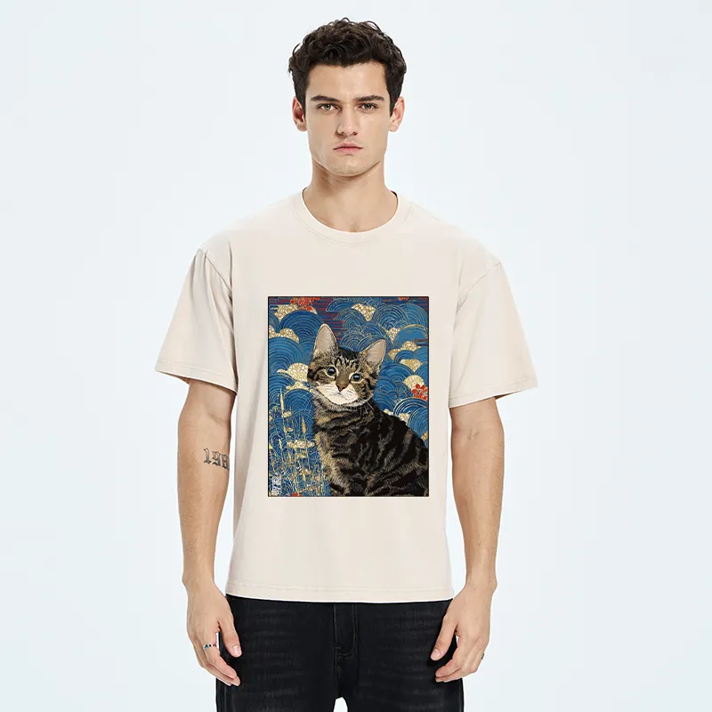 Tokyo-Tiger Elegant Kitten Washed T-Shirt
