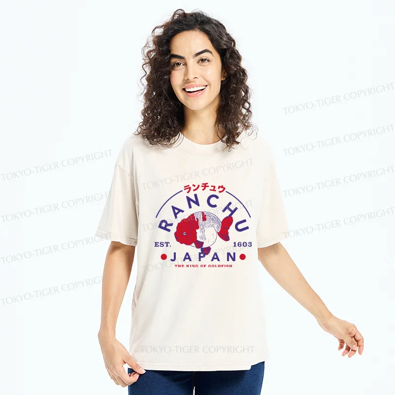 Tokyo-Tiger Japanese Goldfish Washed T-Shirt