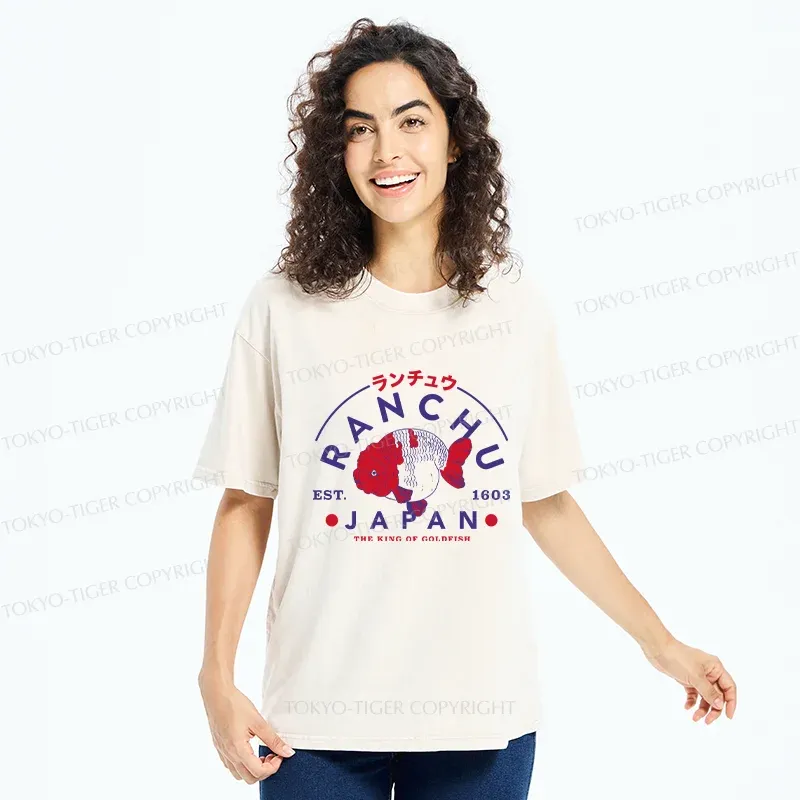 Tokyo-Tiger Japanese Goldfish Washed T-Shirt