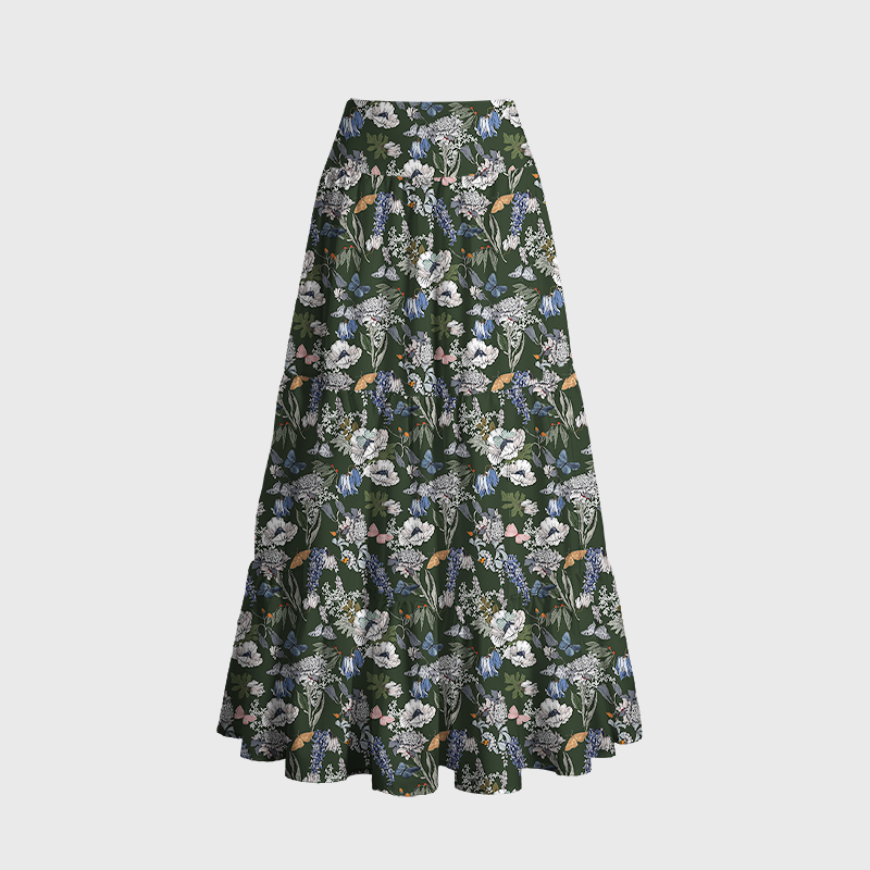 Tokyo-Tiger Garden Blooms Maxi Skirt