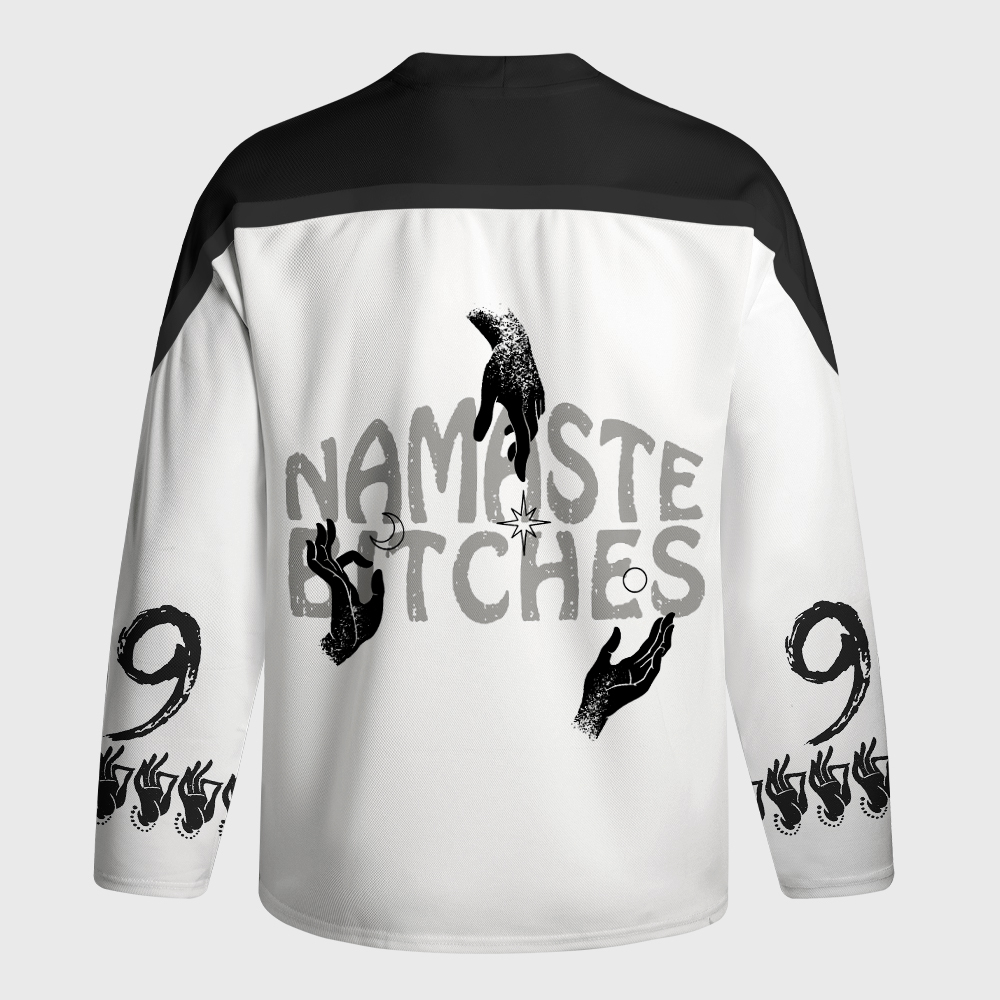 Tokyo-Tiger Funny Zen:Namaste Bitches Long-Sleeve Hockey Jersey