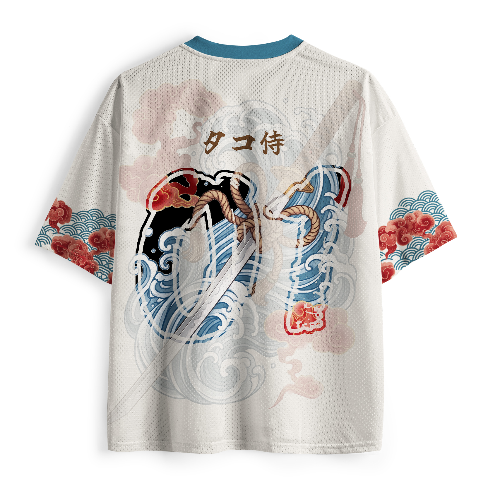 Tokyo-Tiger Ukiyo-E Octopus Samurai Mesh Jersey