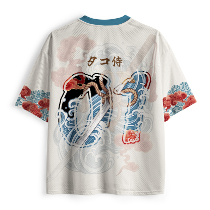 Tokyo-Tiger Ukiyo-E Octopus Samurai Mesh Jersey