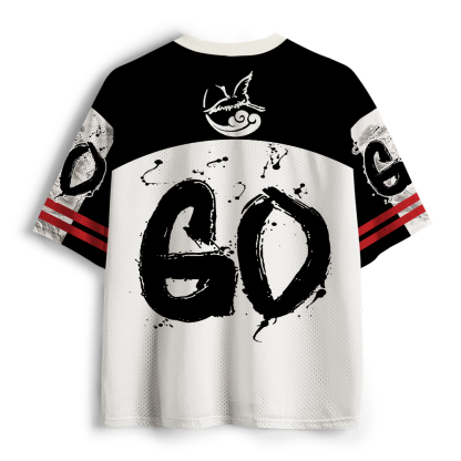 Tokyo-Tiger Japanese Ink Wash Crane Samurai Mesh Jersey