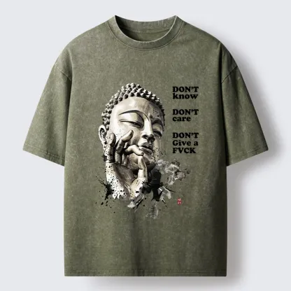 Tokyo‑Tiger Chill Buddha Meme Washed T‑Shirt