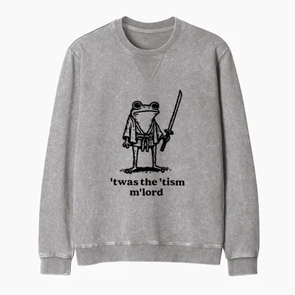 Tokyo-Tiger Focused Samurai Frog Washed Terry Sweatshirt