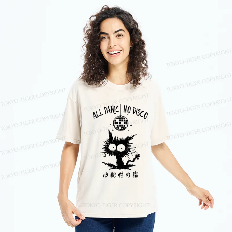 Tokyo-Tiger Anxious Cat Washed T-Shirt
