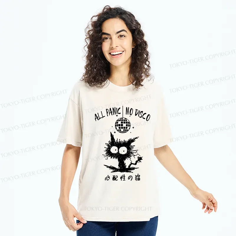 Tokyo-Tiger Anxious Cat Washed T-Shirt