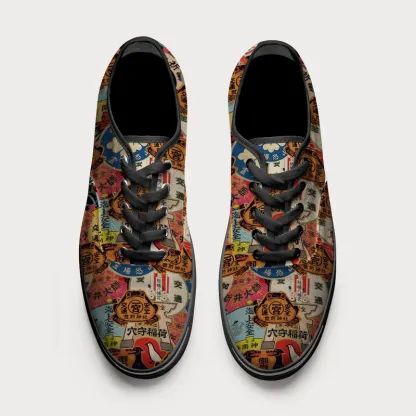 Tokyo-Tiger Japanese Amulet Canvas Shoes