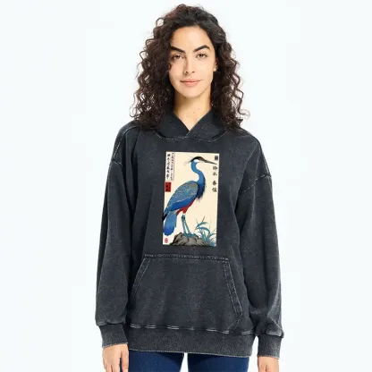 Tokyo-Tiger Colorful Crane Washed Hoodie