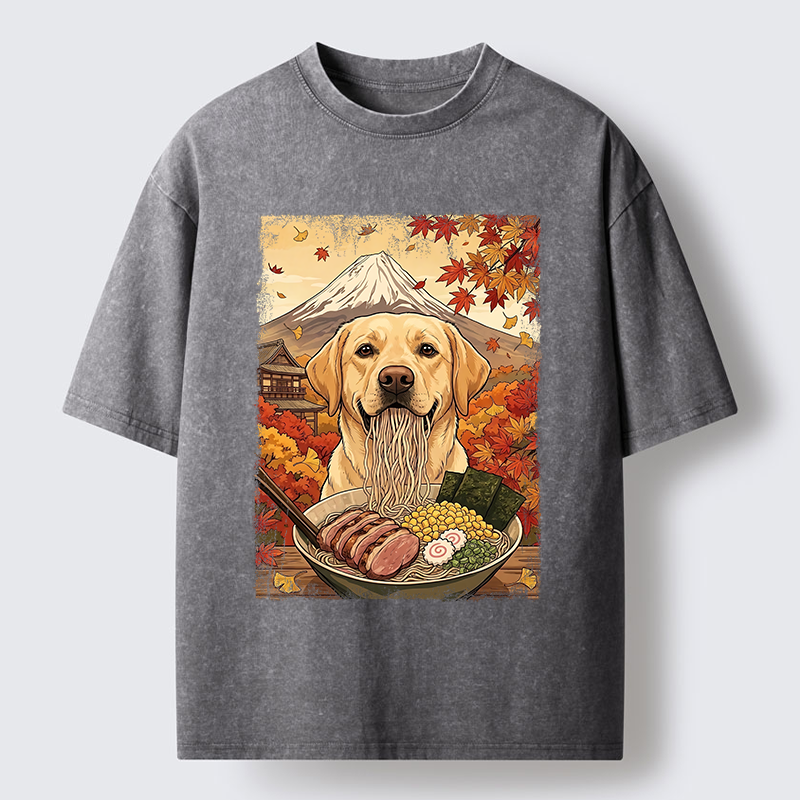 Tokyo-Tiger Ramen Dog Feast Washed T-Shirt