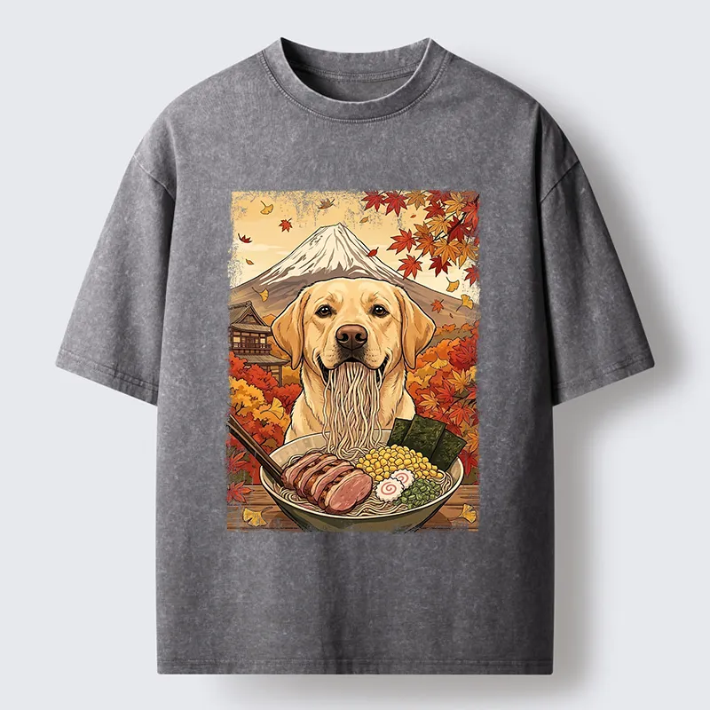 Tokyo-Tiger Ramen Dog Feast Washed T-Shirt