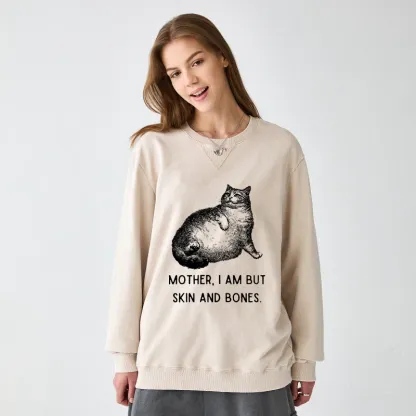 Tokyo-Tiger Skin & Bones Cat Washed Terry Sweatshirt