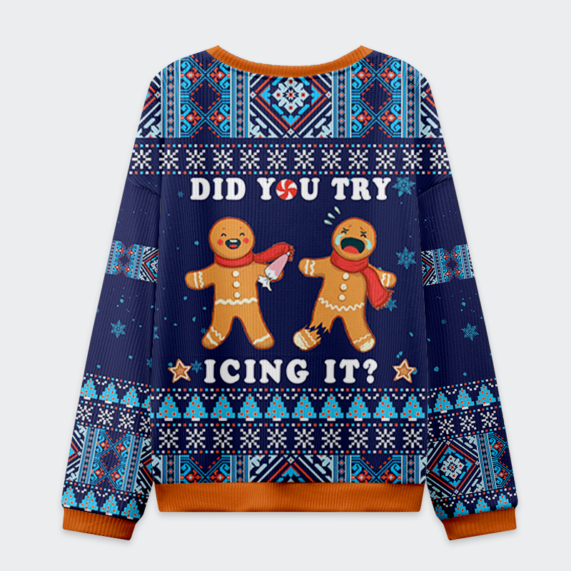 Tokyo-Tiger Gingerbread's Icing Emergency Christmas Ugly Sweatshirt
