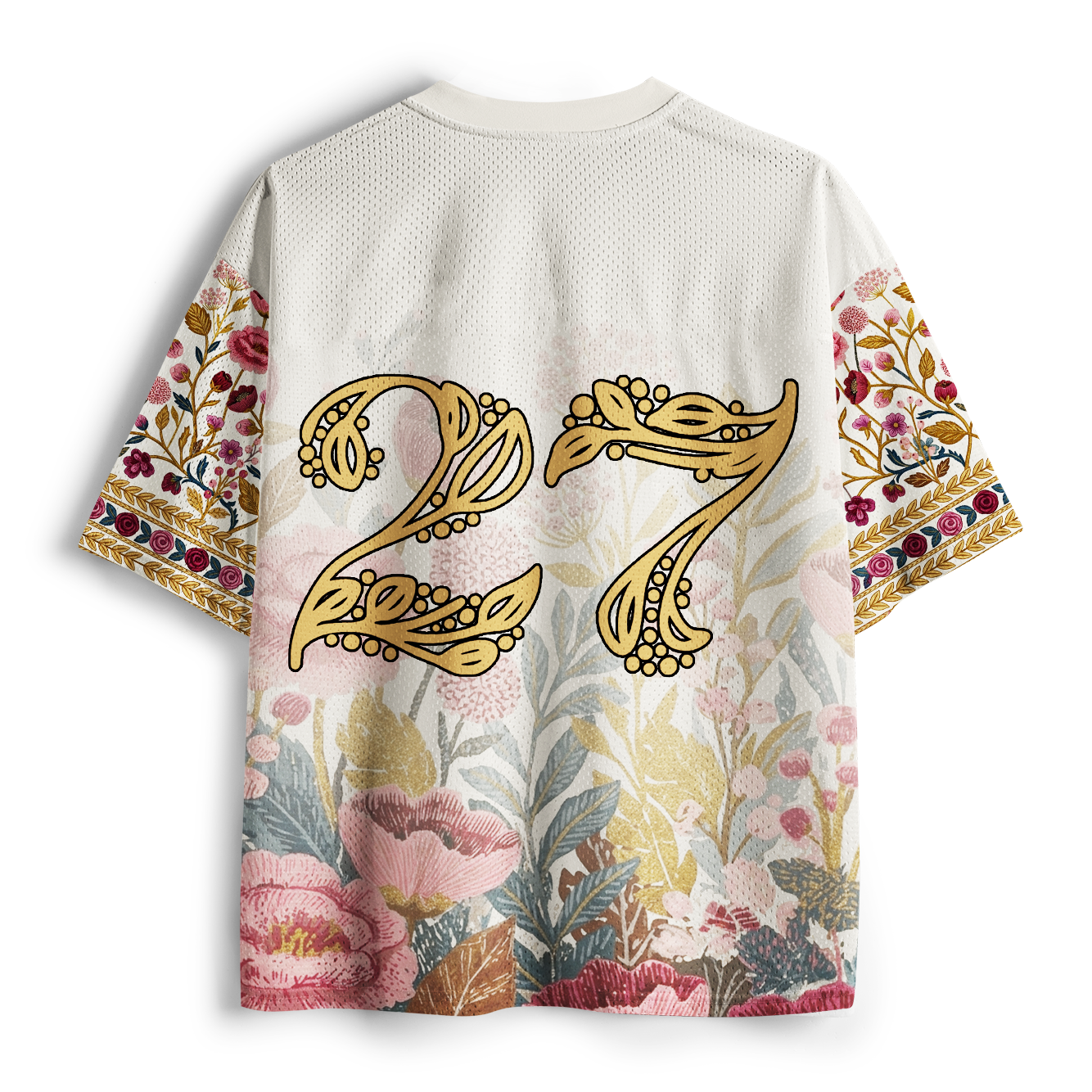 Tokyo-Tiger Vintage Floral Cuddling Black White Cats #27 Mesh Jersey